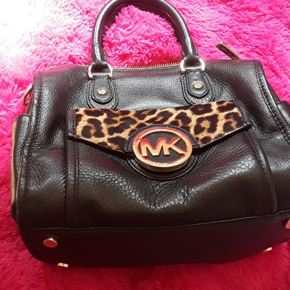 Michael Kors black cheetah purse